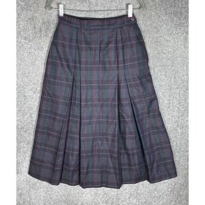 Ashton & Tibbs by Paul & Philip Skirt Womens Sz 8 Wool Blend Plaid Maxi Pocket